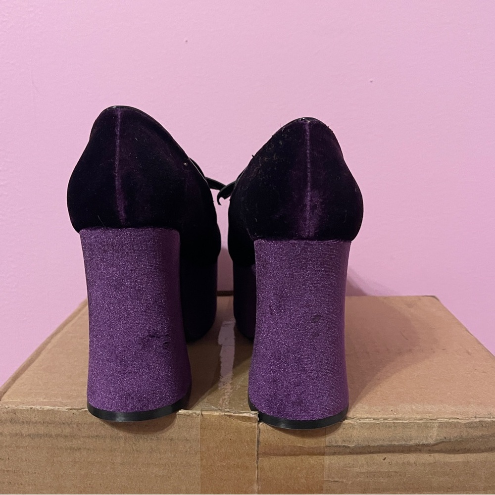 Strange Cvlt cult bat velvet platform heels shoes goth gothic vampire dolls kill - Picture 4 of 7